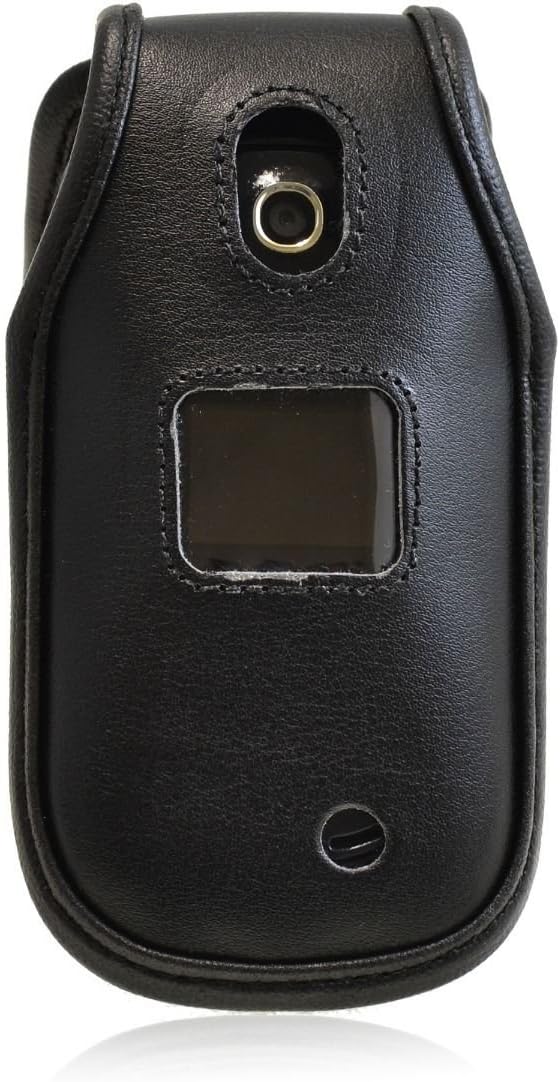Turtleback Fitted Case for LG Revere 3 VN170 Flip Phone Executive Black Leather Case with Ratcheting Belt Clip -