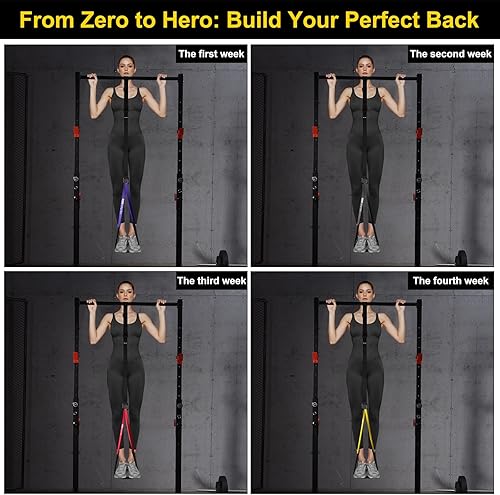 Miniatura 7 de Ally Peaks Bandas de asistencia para dominadas, banda de resistencia resistente para barra de dominadas, pesotamaño ajustable con pies de