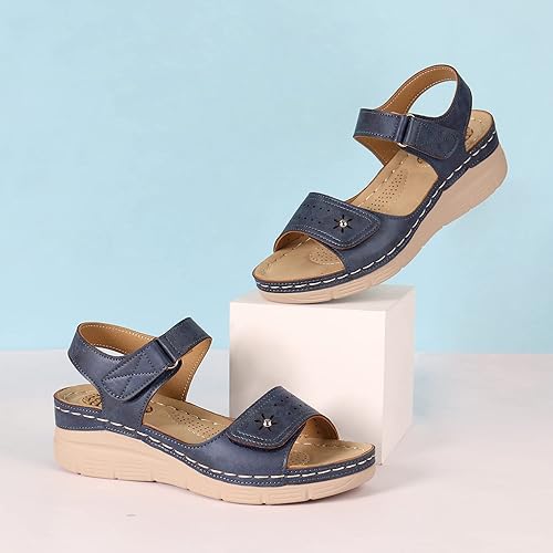 Miniatura 6 de JABASIC Sandalias cómodas para mujer, sandalias ortopédicas para caminar, sandalias ortopédicas con soporte para el arco