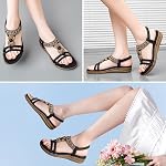 Femmes Plat Sandales Dressy Bohemian Appartements Été Confortable Bracelet de cheville Chaussures de marche en plein air