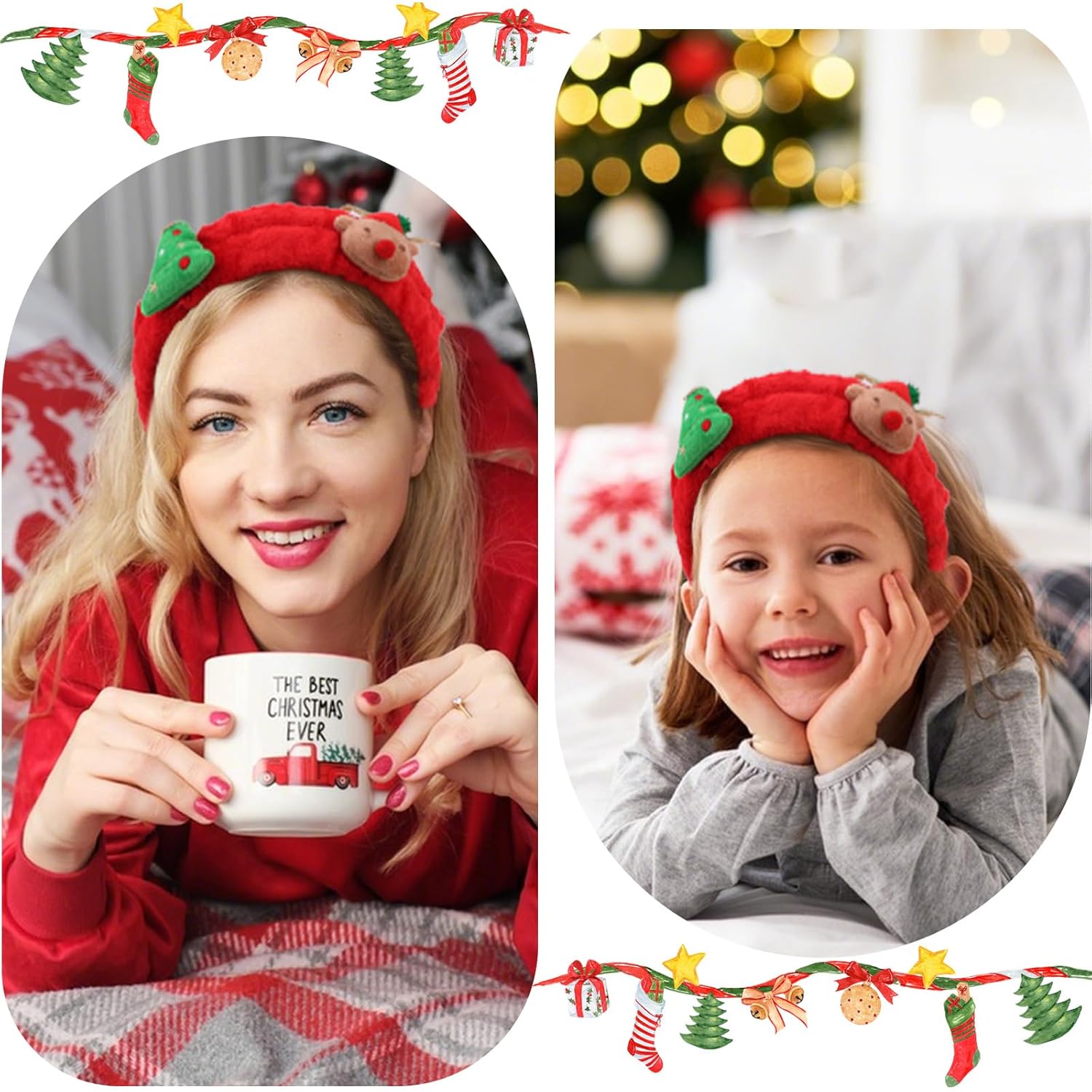 AMCAMI 3pcs Spa Headband and Wristband Set,Headband for Washing Face, Skincare,Makeup,Christmas Hair Accessories Gifts,Christmas Stocking Stuffers - Image 6