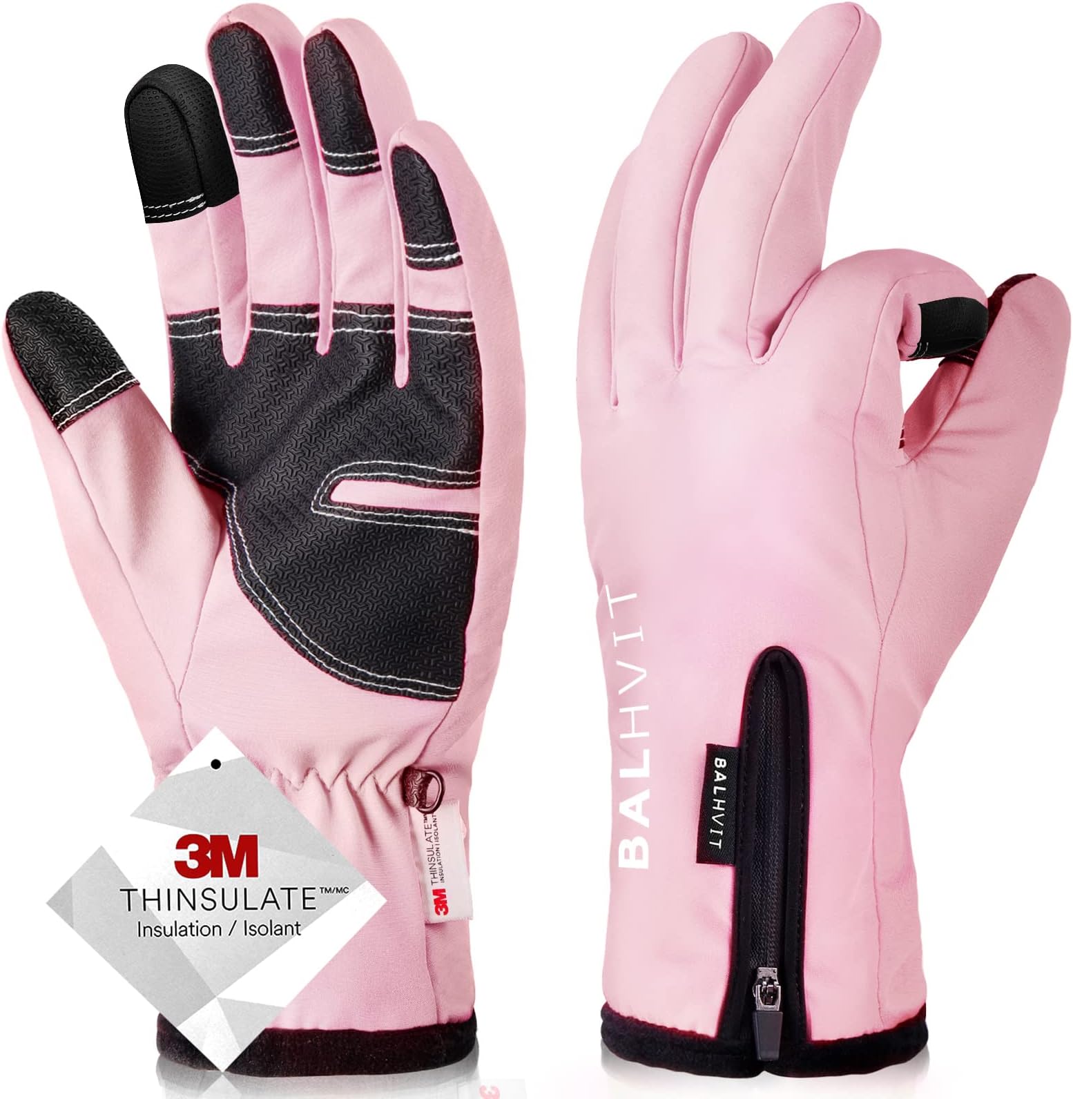 10℉ Waterproof Winter Gloves for Men & Women, 5-Layer Ski & Snow Gloves for Cold Weather, Breathable Warm Gloves with Touch Screen Fingers