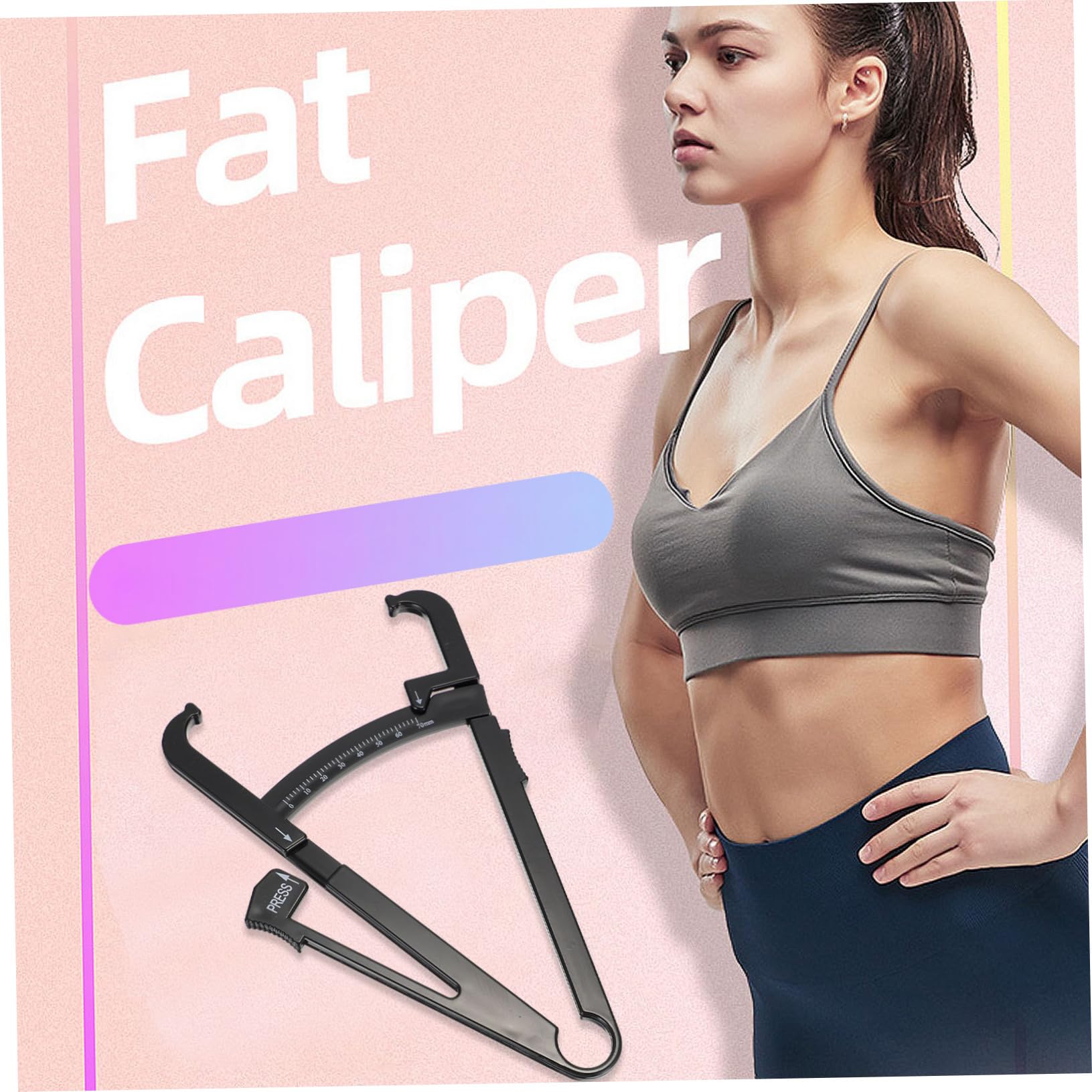 Healeved 8piezas Calibrador De Grasa Corporal y Cinta Métrica Bmi Kit De Medición Portátil Para Hombres y Mujeres Precisión Plicometría y Análisis Del Índice De Masa Corporal
