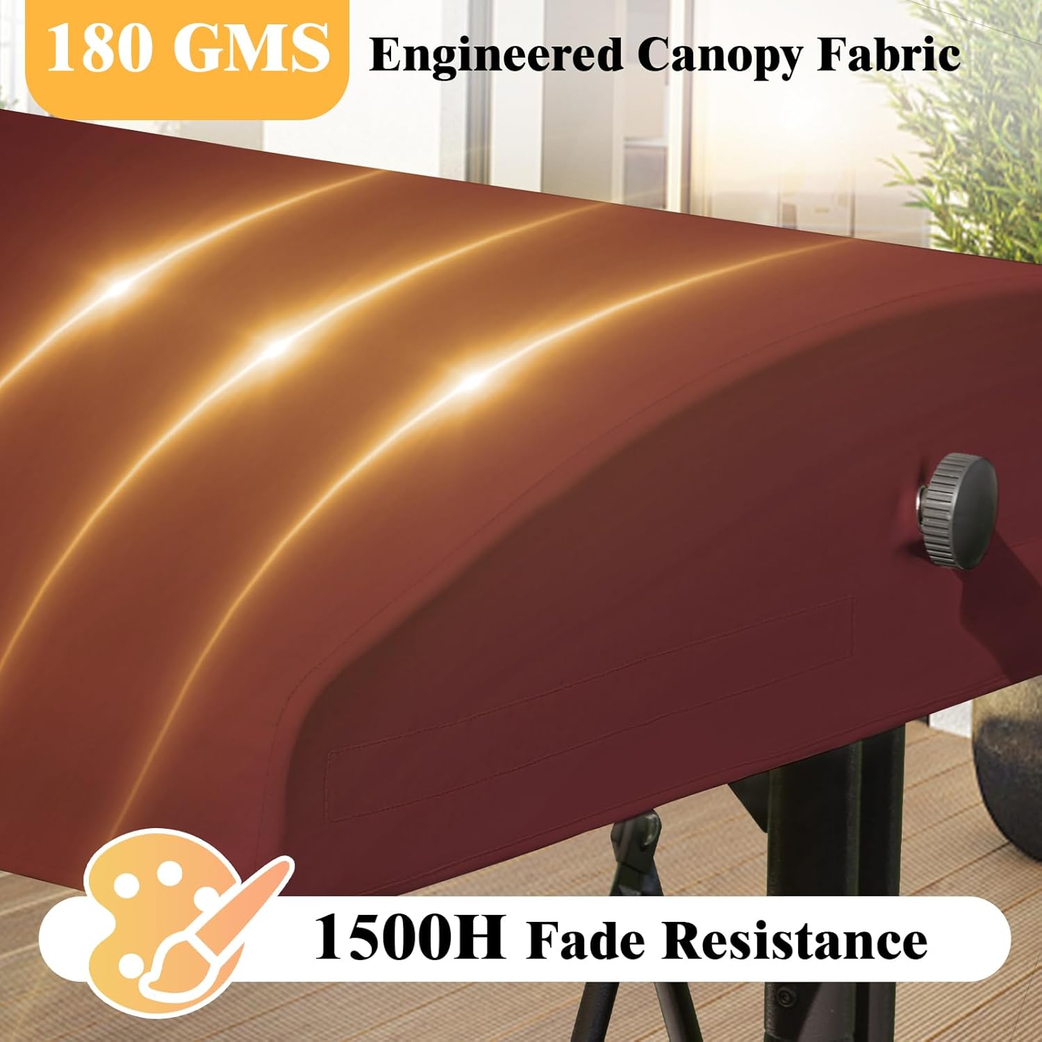 Outdoor Swing Canopy Replacement Cover, 3 Seat Swing Cover UV-Resistant for 3-Seat Porch Swing (Red, 76.8x47.2x9.1in)