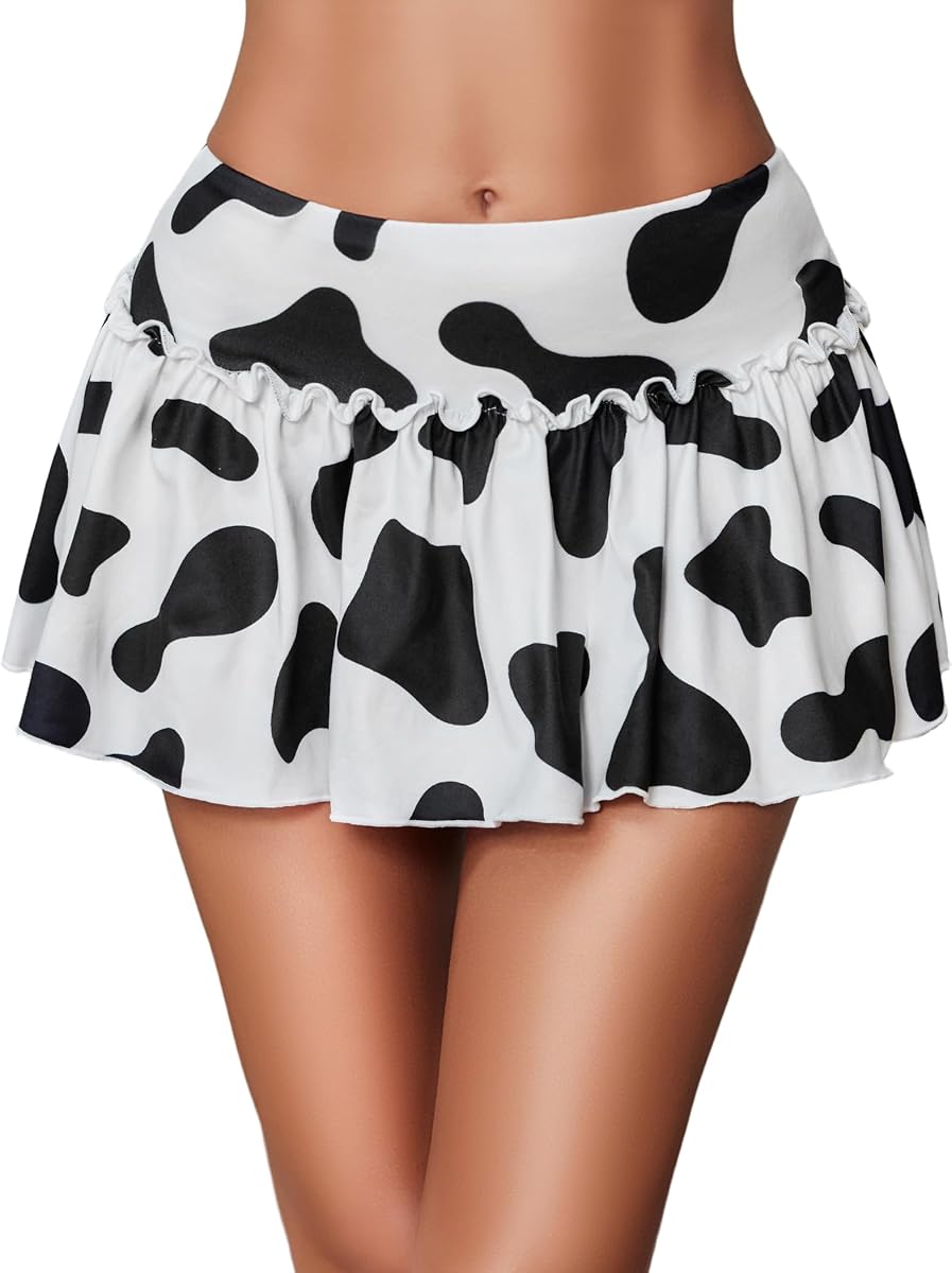 Sexy Mini Skirt for Women Solid Ruffle Lingerie Skirt Short Skirts