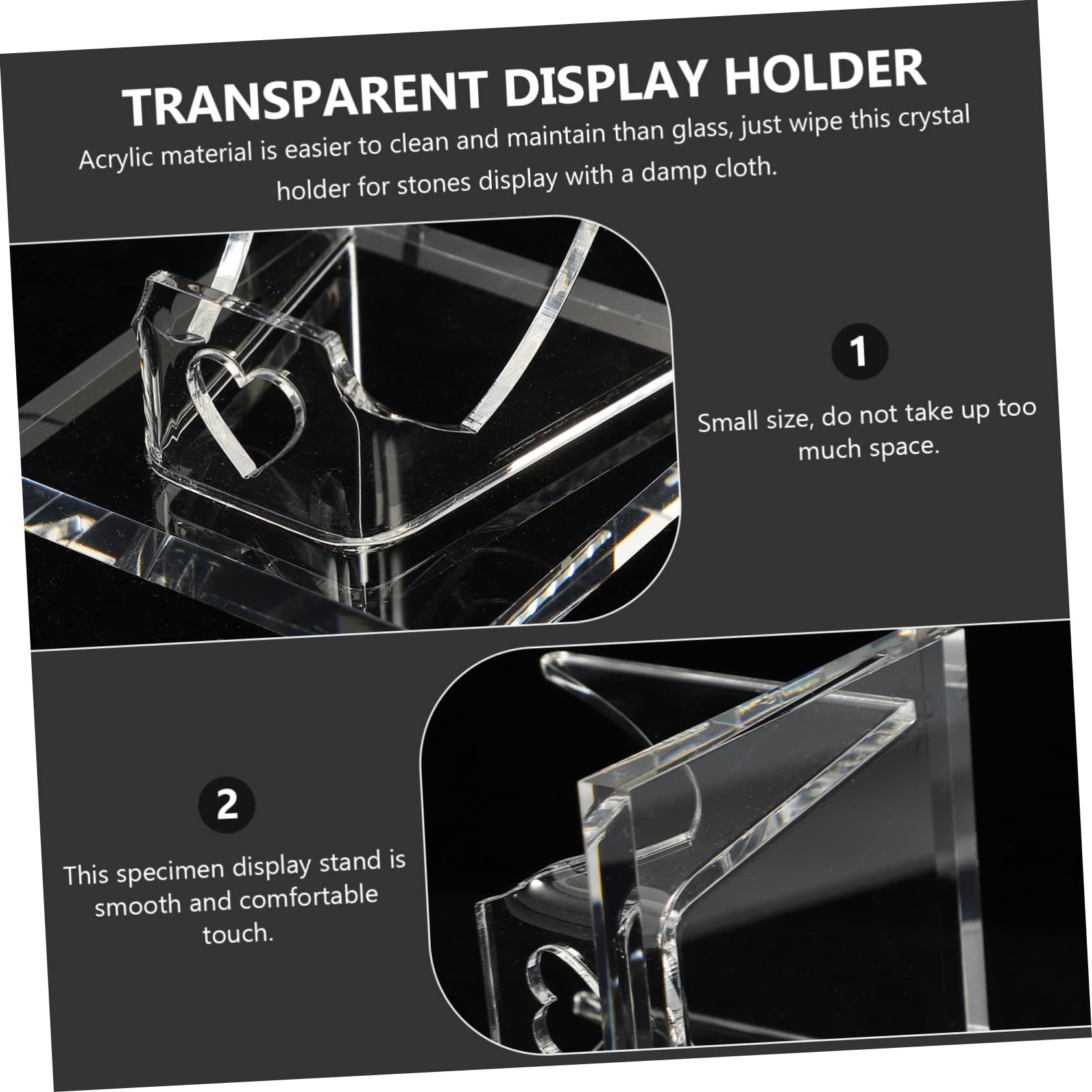 HOLIDYOYO Crylic Display Holder Crystal Organizer Stand Geode Display Stand for Small Collectibles Safe for Long-term Use