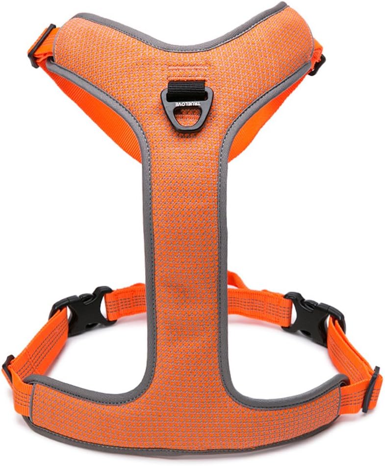 WINHYEPET True Love Dog Harness Reflective for Small Medium Large Dogs,Pet Vest Quick Fit Release Adjustbale for Running Walking Padded Soft Mesh Dogs Easy Control Pets TLH6071(Orange,L)