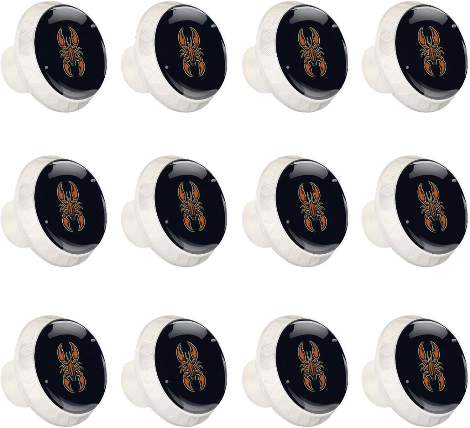 Black Base Sea Ocean Moon (2) Furniture Knobs, Sturdy Cabinet Pulls with Screws for Home Renovation