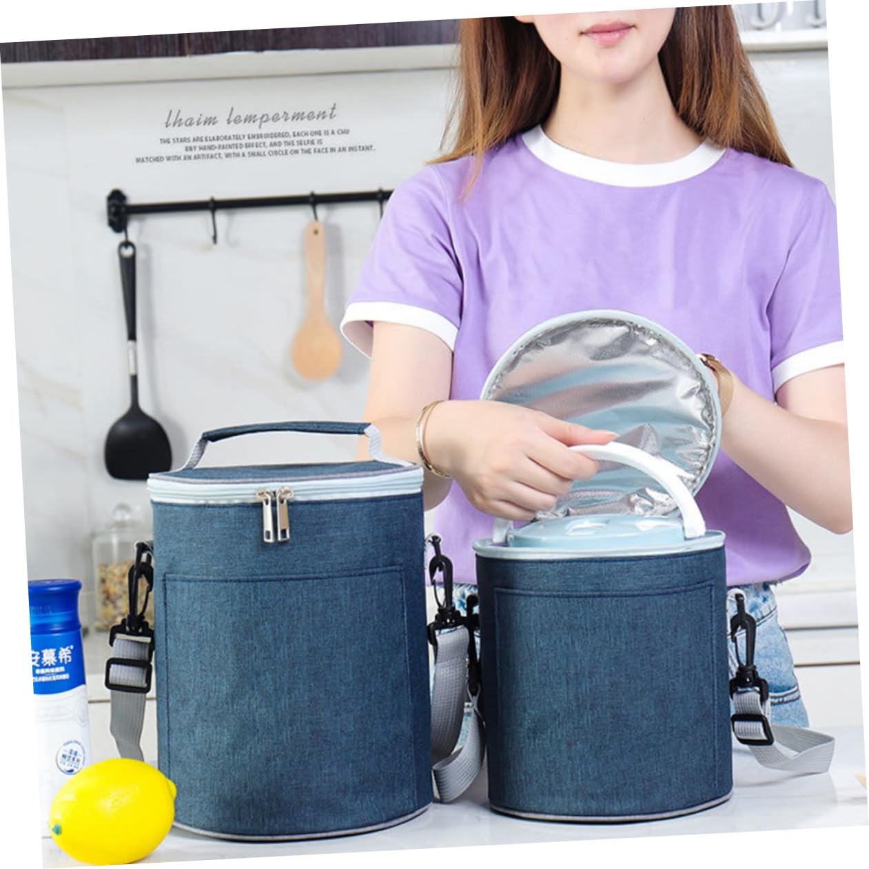 Bolsa Térmica Portátil de Aluminio para Alimentos Aislamiento Térmico y Diseño Compacto, Bolsa de Almuerzo para Picnic Llevar, Material Oxford Resistente