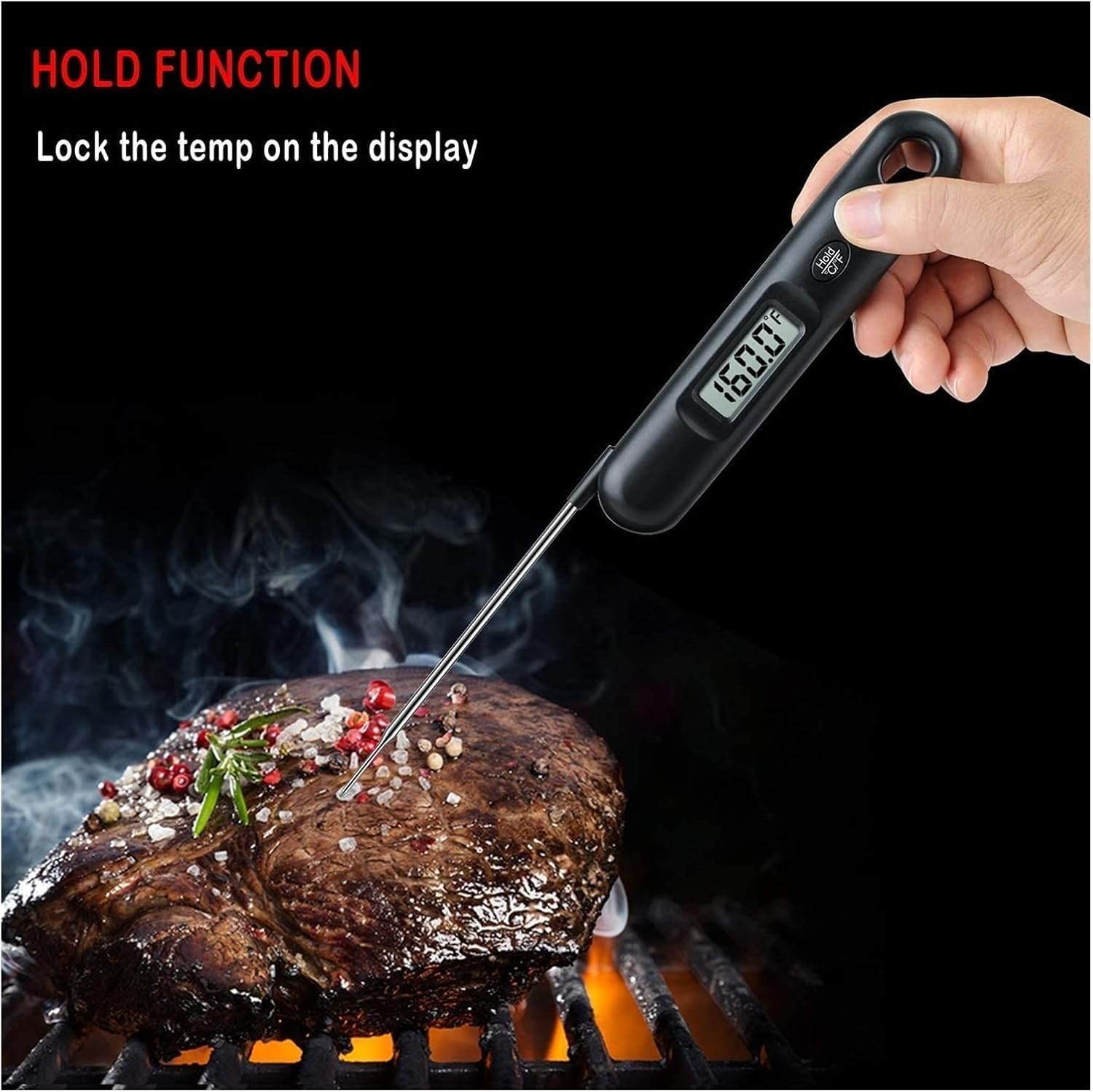Digital Meat Thermometer for Cooking Waterproof Instant Read Food, Built-in Magnet