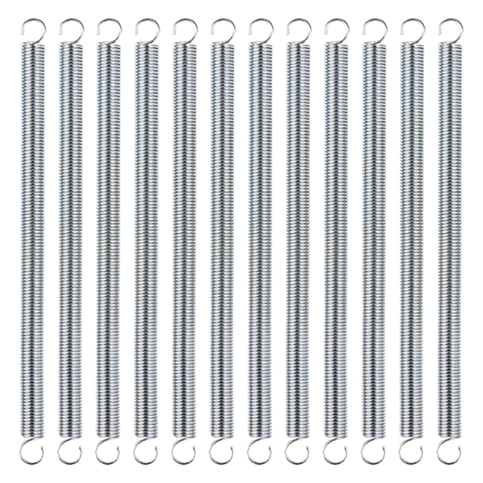 Kalttoy Multicolor 12Pcs Stainless Steel Tension Spring Extension Coil Spring Wire Diameter 0.047Inch Pullback With Hook Ends Stainless Steel Tension