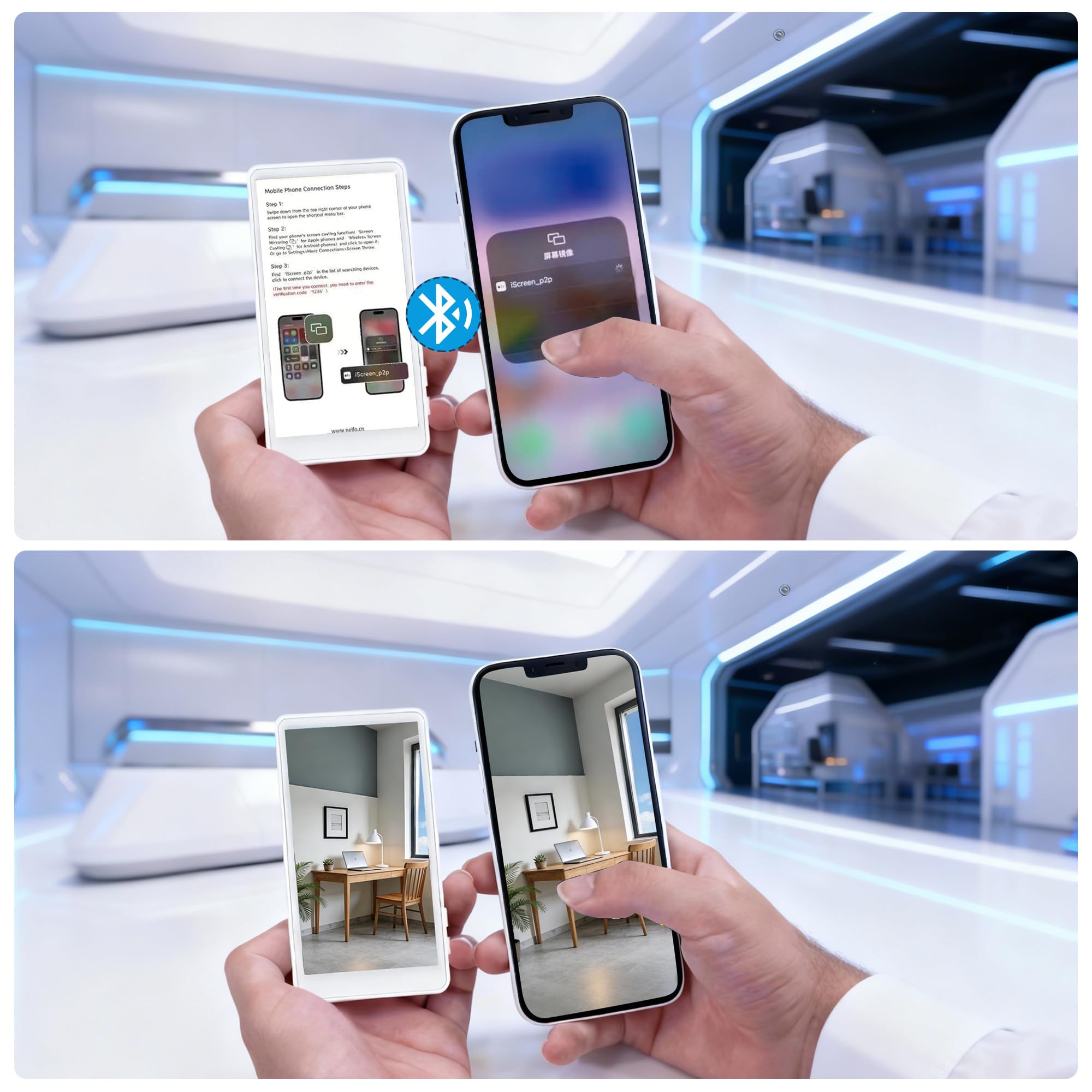 Écran Moniteur Selfie Vlog pour iPhone et Android - 4" Écran de Moniteur Magnétique sans Fil pour Caméra Arrière, avec Télécommande, Youtube, TikTok, Live Streaming Accessoire