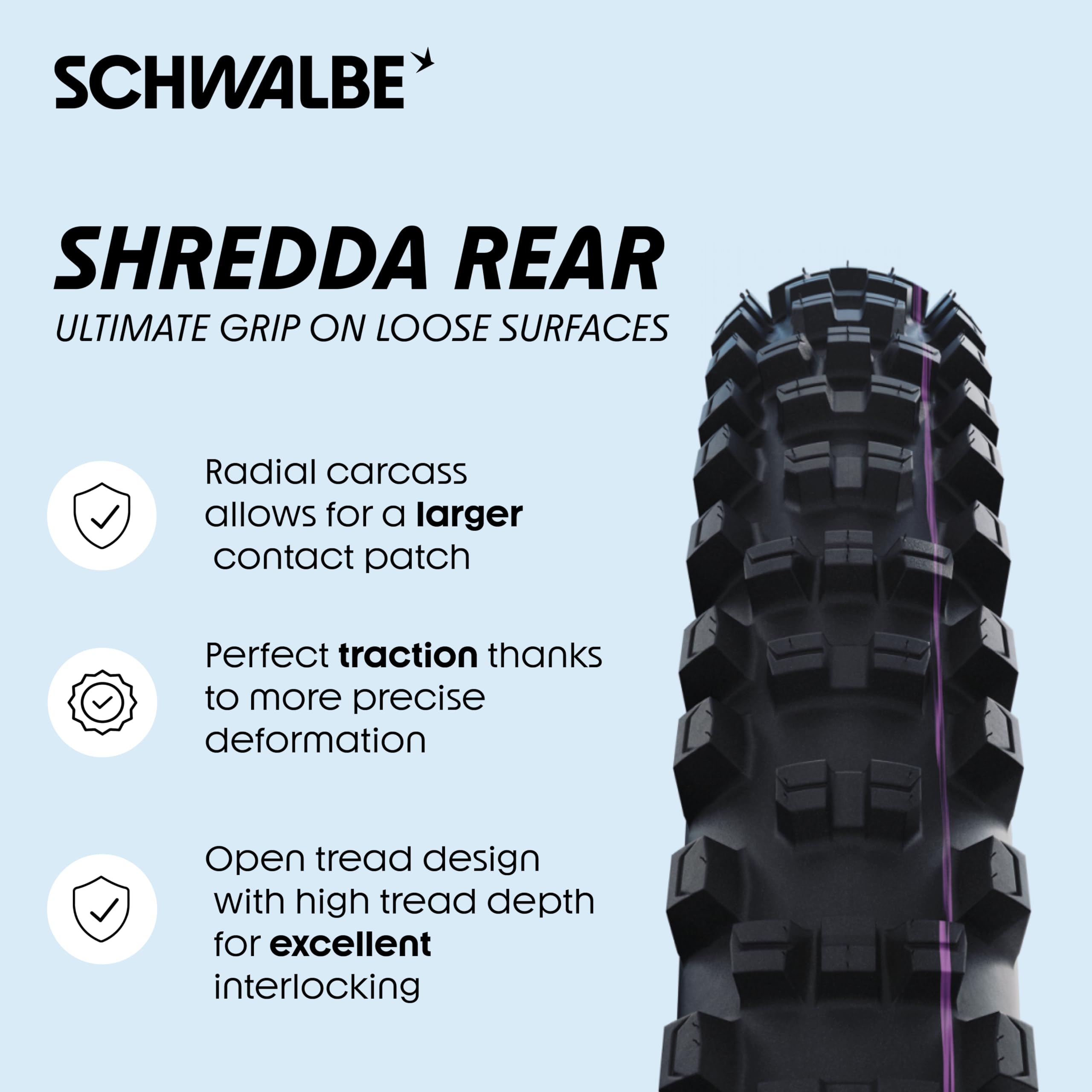 Schwalbe Shredda TLR - Neumático Plegable Trasero