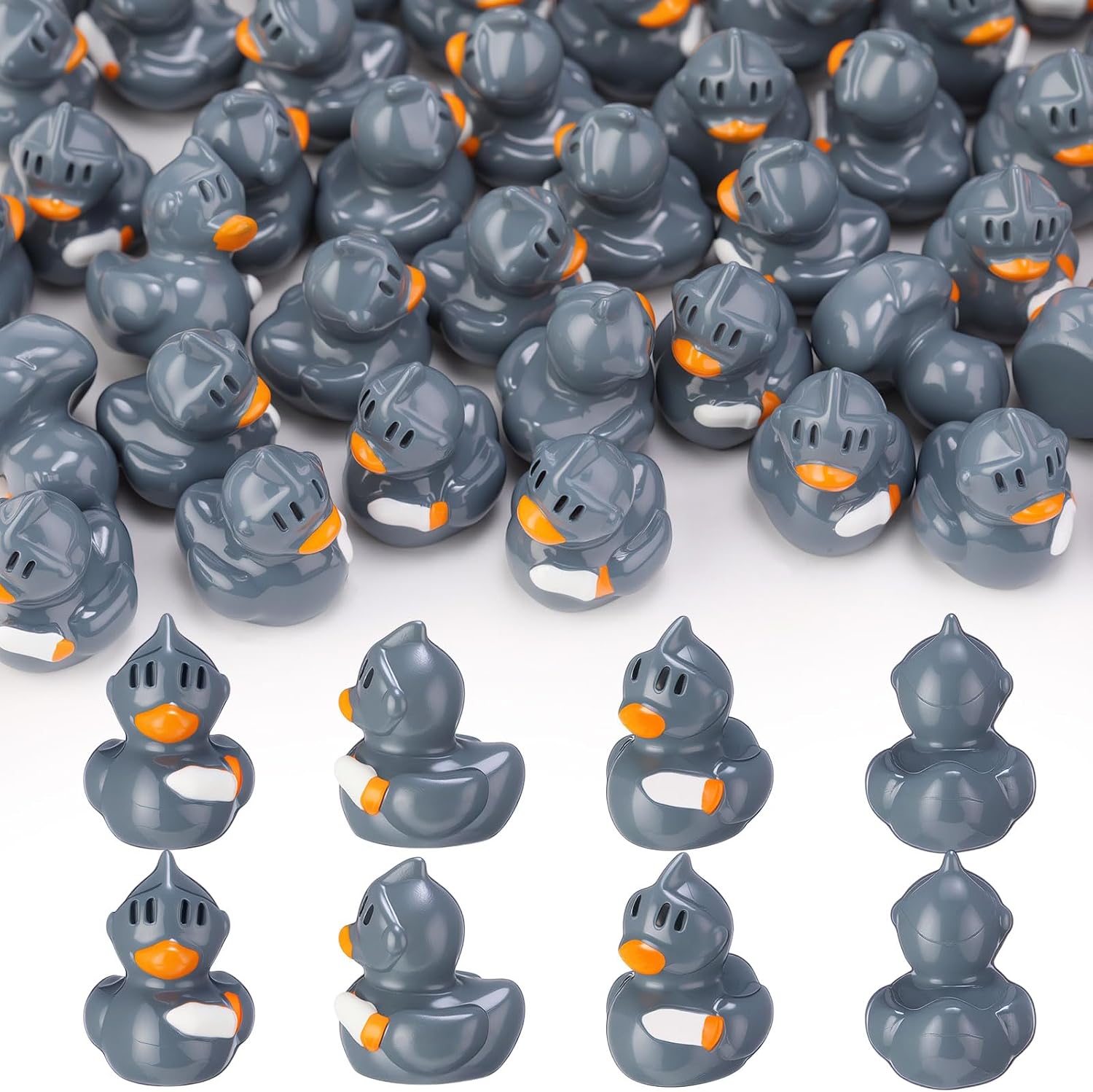 100 Pcs Mini Knight Duck Figures, Knight Party Supplies,Sword | with Sword, Medieval Castle Soldier, for Hiding Games, Resin Novelty Duck, Goodie Bags Fillers, Desktop Decoration