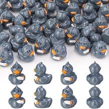 50 Pcs Mini Knight Duck Figures Bulk Small Resin Knight Duckies Figurines Medieval Castle Soldier Duckies Tiny Statues for Medieval Party Supplies Gift Bag Filler Desktop Decor Sword