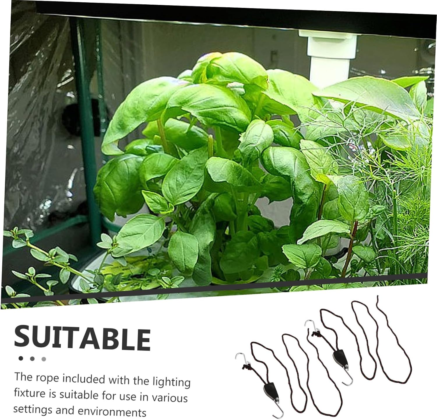Milisten 2pcs Adjustable Rope Hook for Tent Lights Heavy-Duty Hanger Rope Versatile Plant Light Hanger for Outdoor Use for Indoor Plant Setup