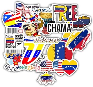 20 Pcs Stickers Packs Venezuelas Decal Vinyl Aesthetic Colorful Sticker Waterproof for Water Bottle Laptop Computer Phone ...