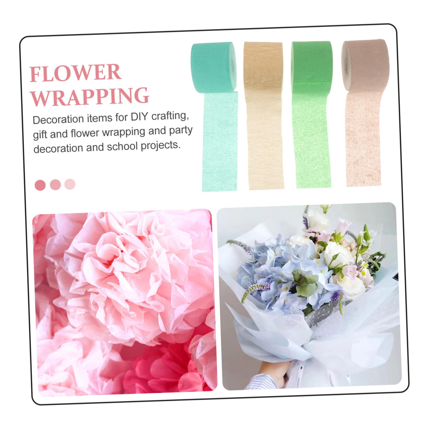 SEWACC 32rouleaux Papier Crépon Décorations Pour Anniversaire Mariage Et Fêtes Accessoires De Fête Papier à Découper Tordre
