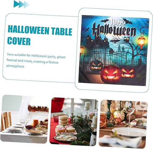 Miniatura 9 de Abaodam 3pcs Halloween Tablecloth Holiday Tablecloth Scary Table Cloth Halloween Table Setting Mantel top Runner Table Decoration Table Cover Props