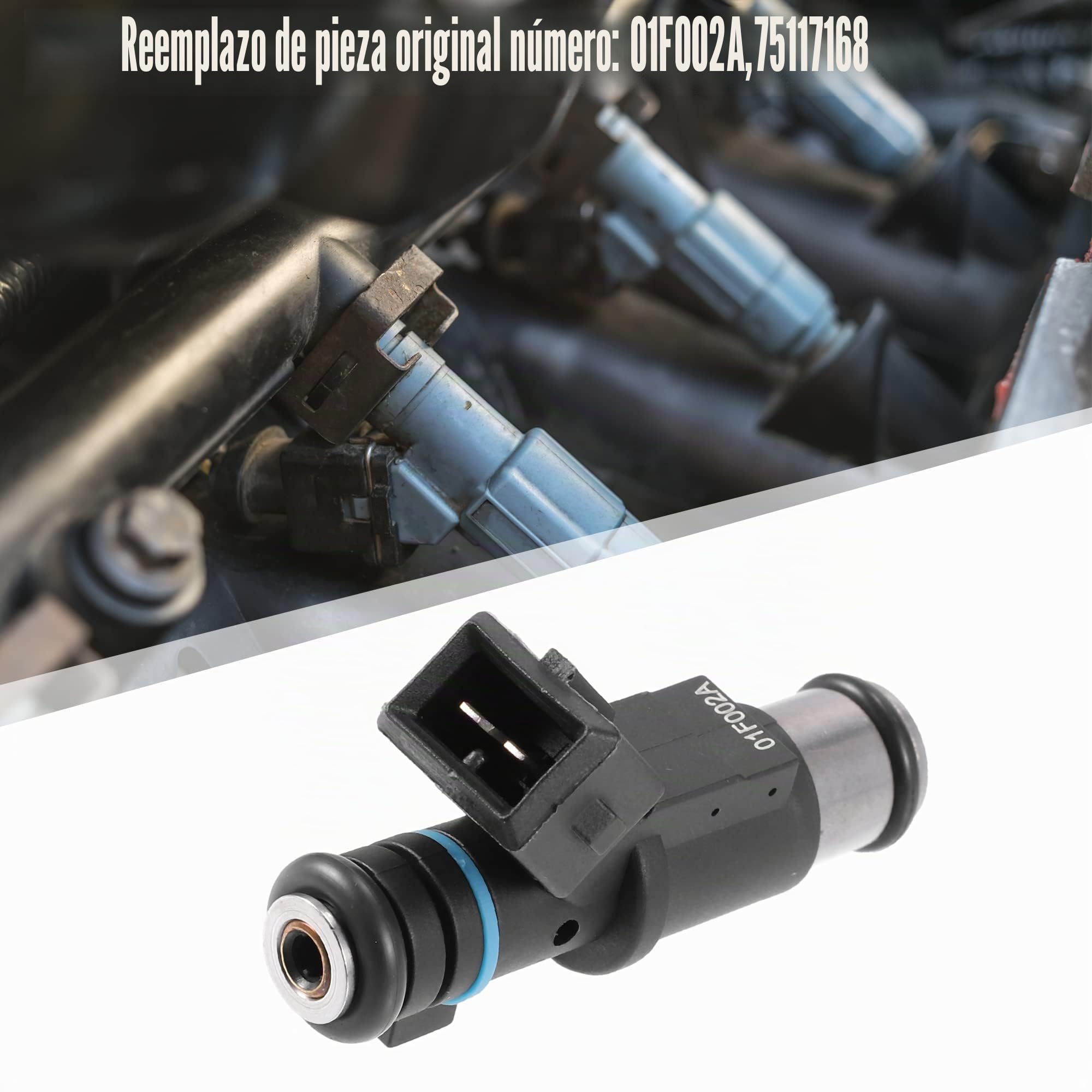 A ABSOPRO 4Uds Inyector De Combustible Para Peugeot 206 1.4L 1998-2012