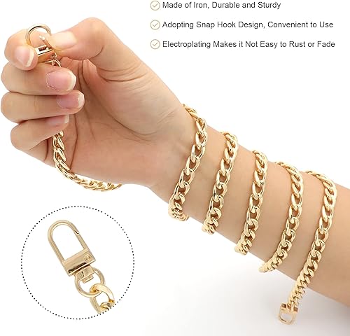 Miniatura 51 de Correa de cadena de metal para bolsa, 4 piezas, bolsa de mano, bolsa de hombro, bolsa cruzada, 15.4 pulgadas, 23.6 pulgadas, 31.4 pulgadas, 47.2