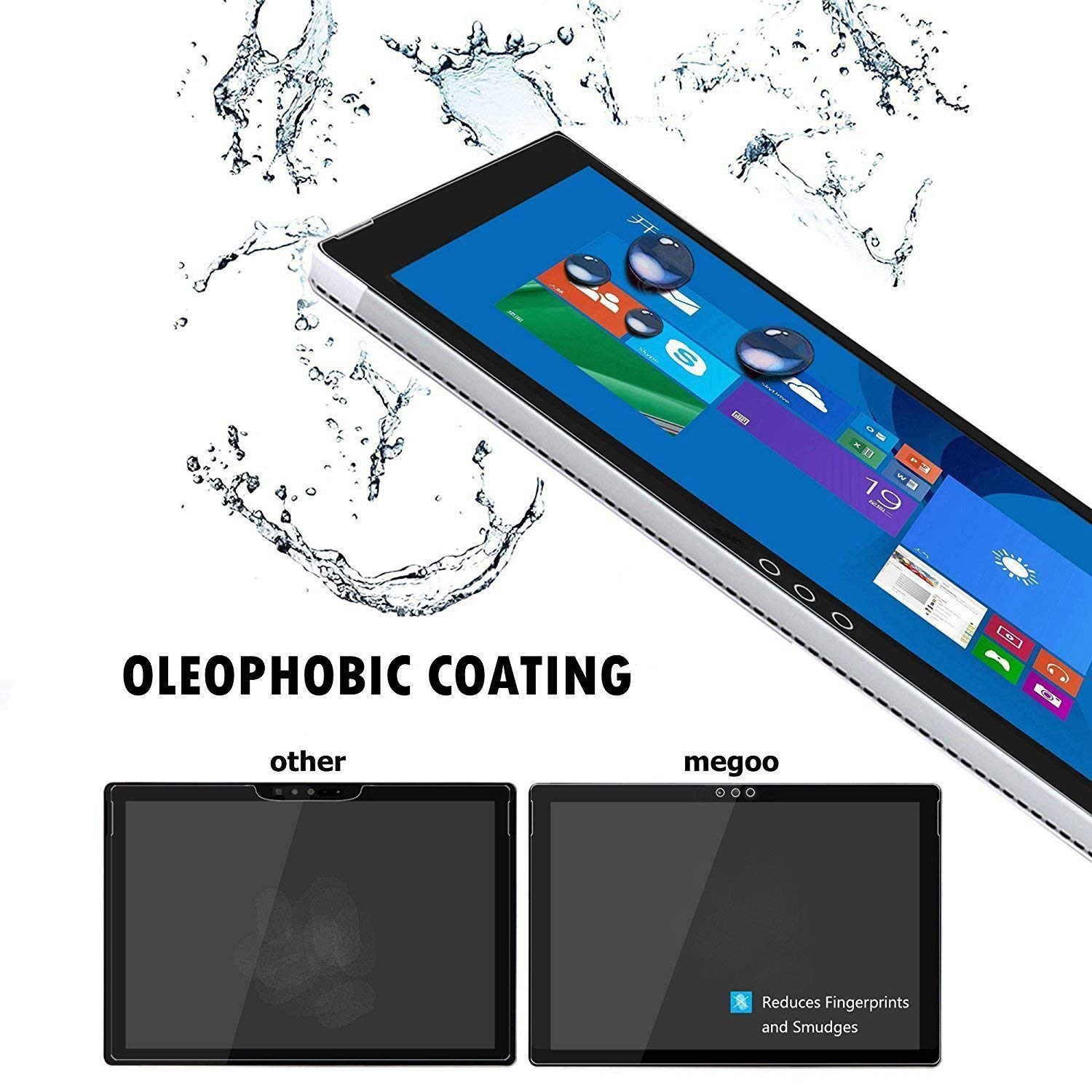 MEGOO Vetro Temperato Per Microsoft Surface 3 10.8 Pollici - Protezione Schermo 9H Antigraffio Anti Impronte Con Garanzia A Vita