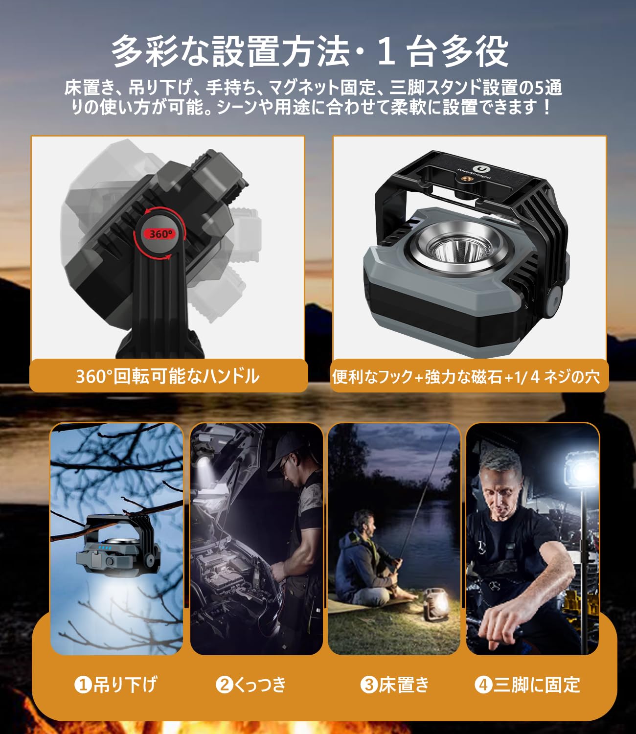 Amazon.co.jp: Newby LED投光器 充電式 COBライト 作業灯「超高輝度 