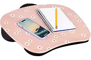 LAPGEAR MyStyle Cozy Lounge Lap Desk with Cushion - Pink Daisy