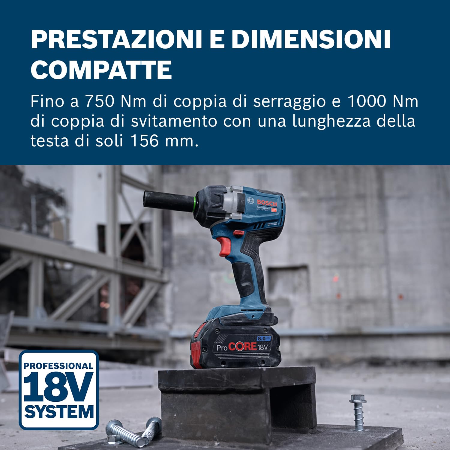 Bosch Professional 18V System Miscelatore a batteria GRW 18V-120 (incl. 1 prolunga da 13 cm (M14-M14) 2 chiavi (22/24), senza batteria/caricabatteria)