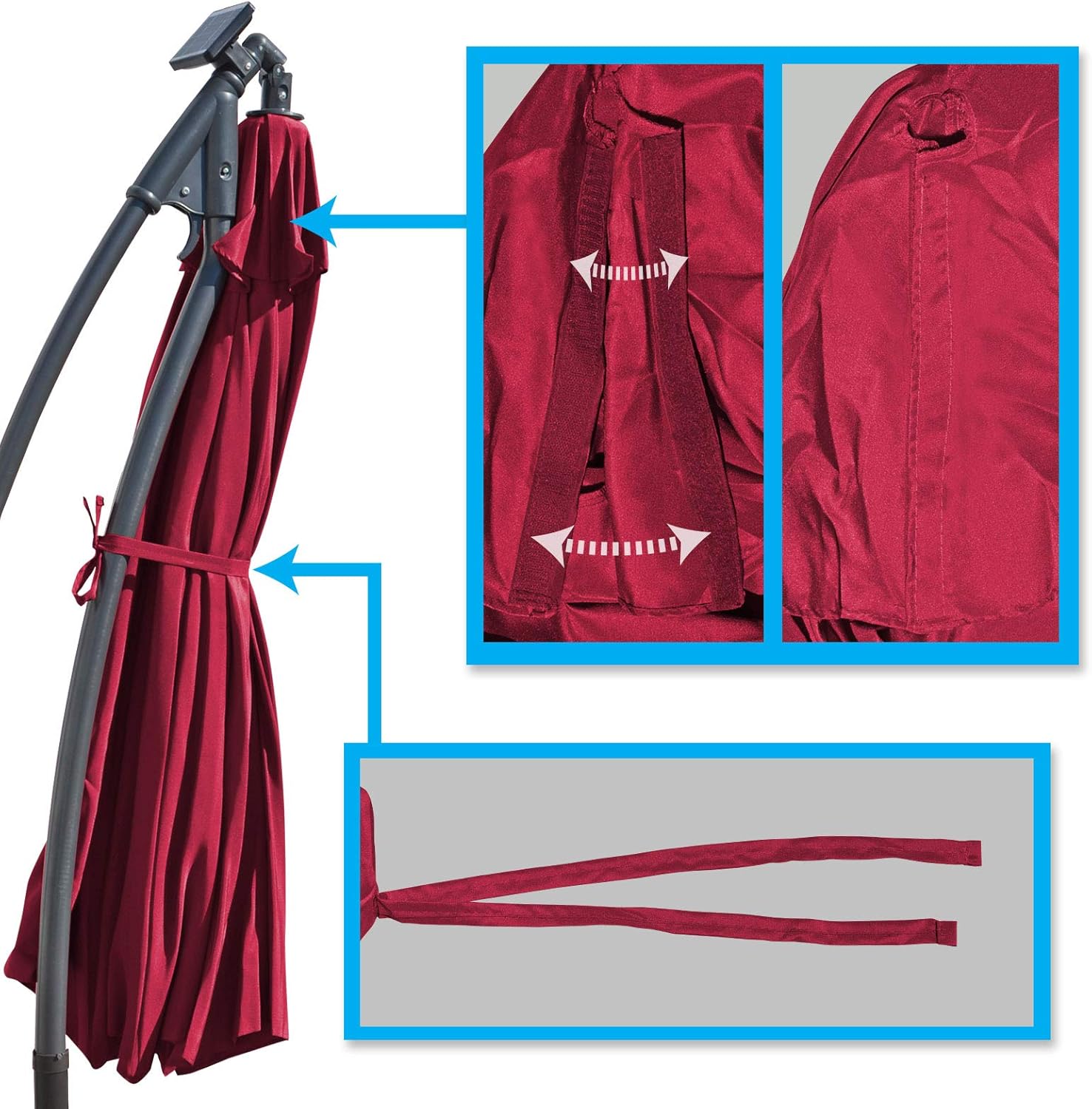 BenefitUSA 9ft Umbrella Top Cover Only Canopy 8rib Patio Replacement Canopy Outdoor (Canopy Only)