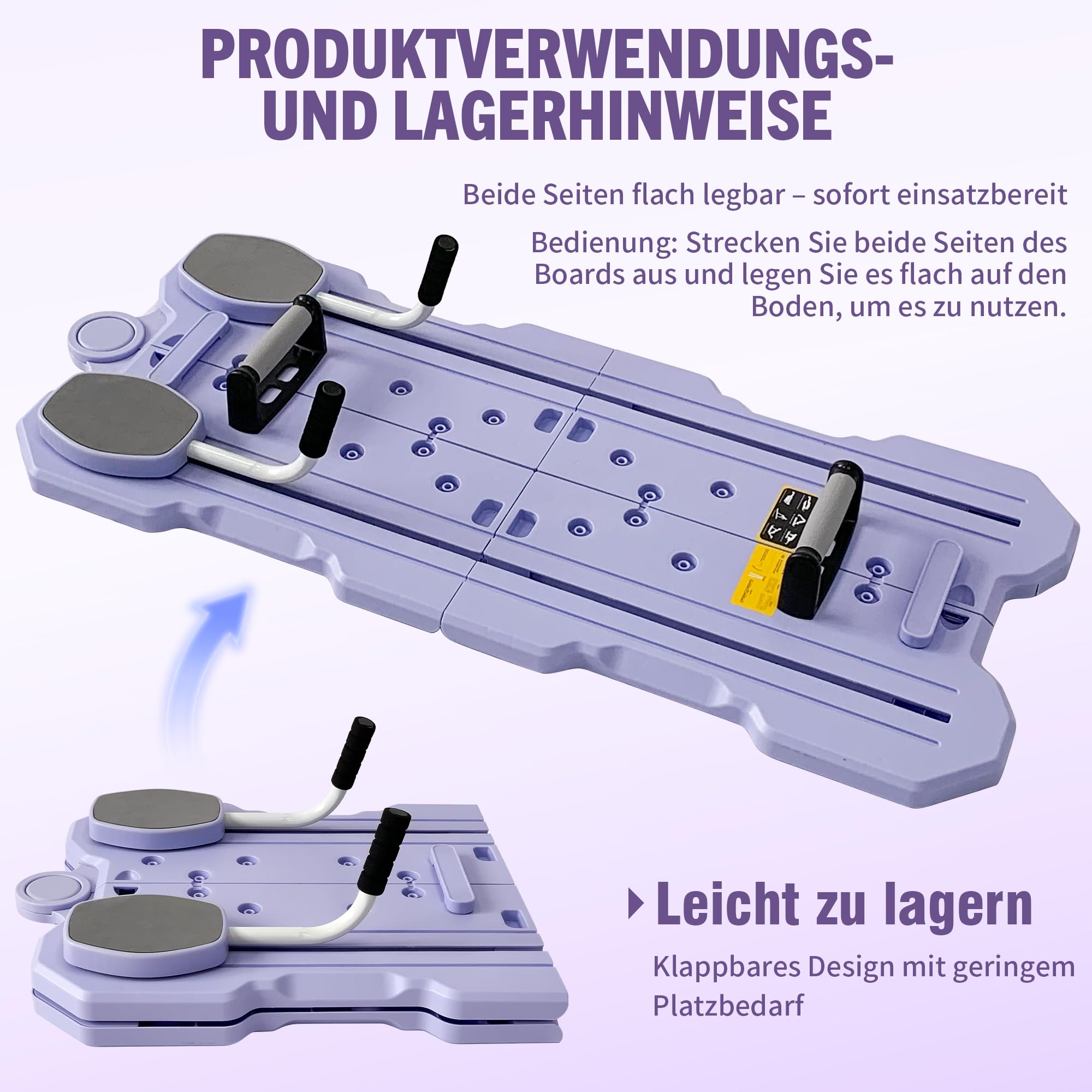 Pilates Board Für Zuhause , 5 in 1 Faltbares Multifunktionales Reformer Board , Yoga & Krafttraining Bauchtrainer & Widerstandsbändern, Ganzkörpertraining Reformer Pilates Maschine
