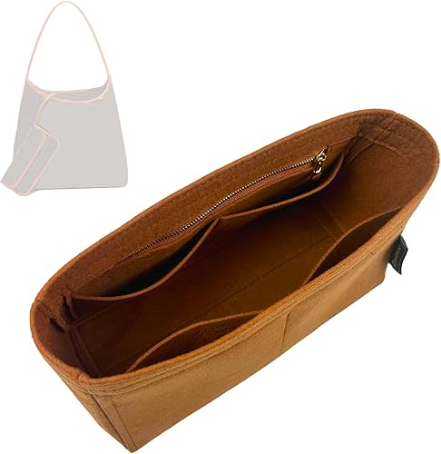 Purse Organizer for Boheme Bag Organizer, Boheme Hobo Bag Insert, Bohème Insert Handmade 2mm Thick Premium Felt Snug Sturdy Silver Zipper (For