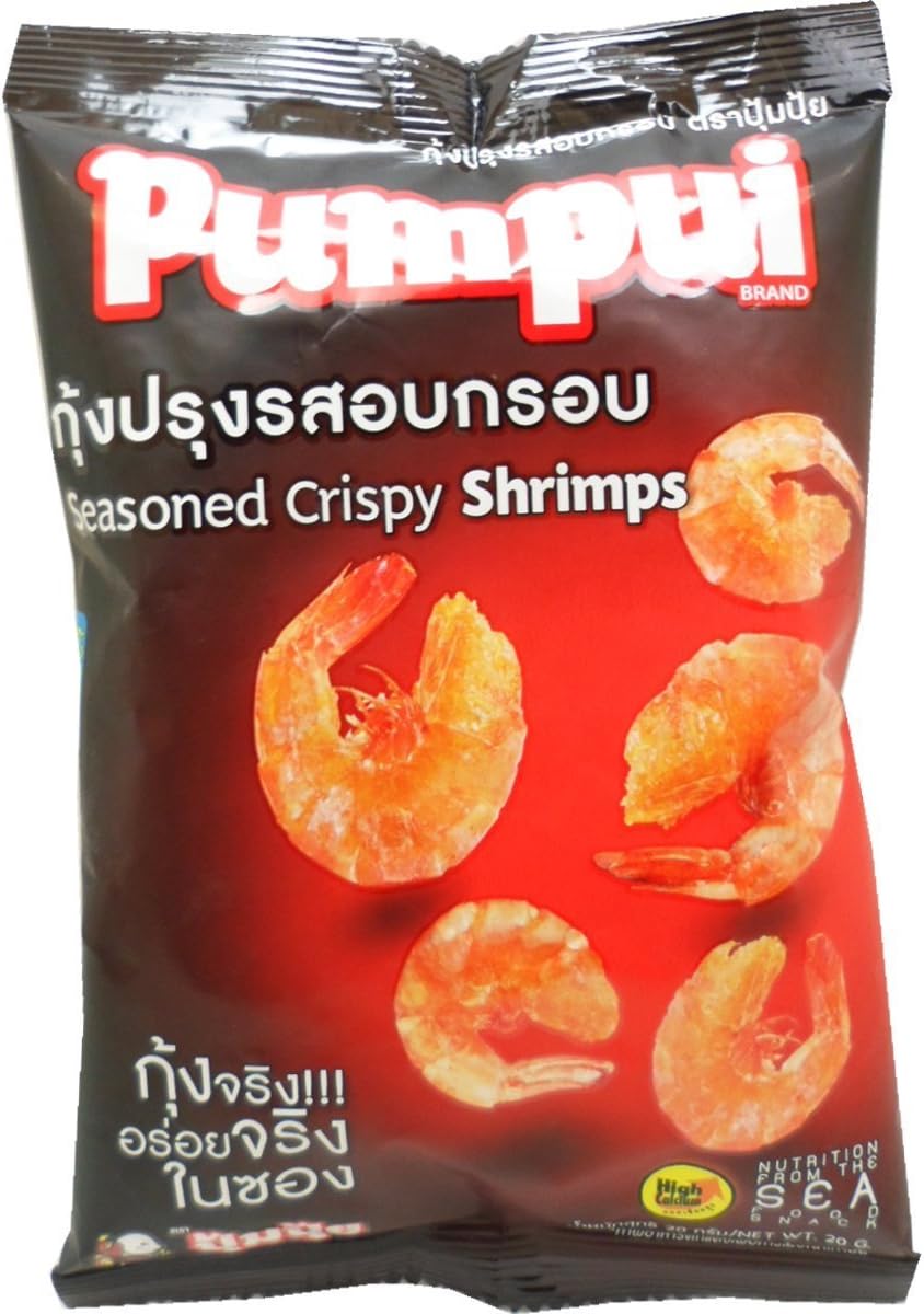 Pumpui Seasoned Crispy Shrimp Snack Net Wt 20g (0.71 Oz.) X 5 Bags