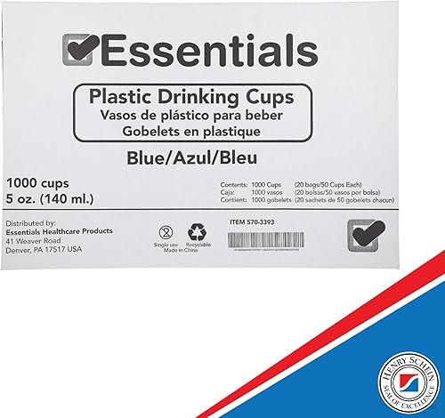 Vista 22 de Essentials Healthcare Products Vasos de plástico para beber – Caja completa de 1000 tazas – Lavanda 5 oz vasos desechables para bebidas frías