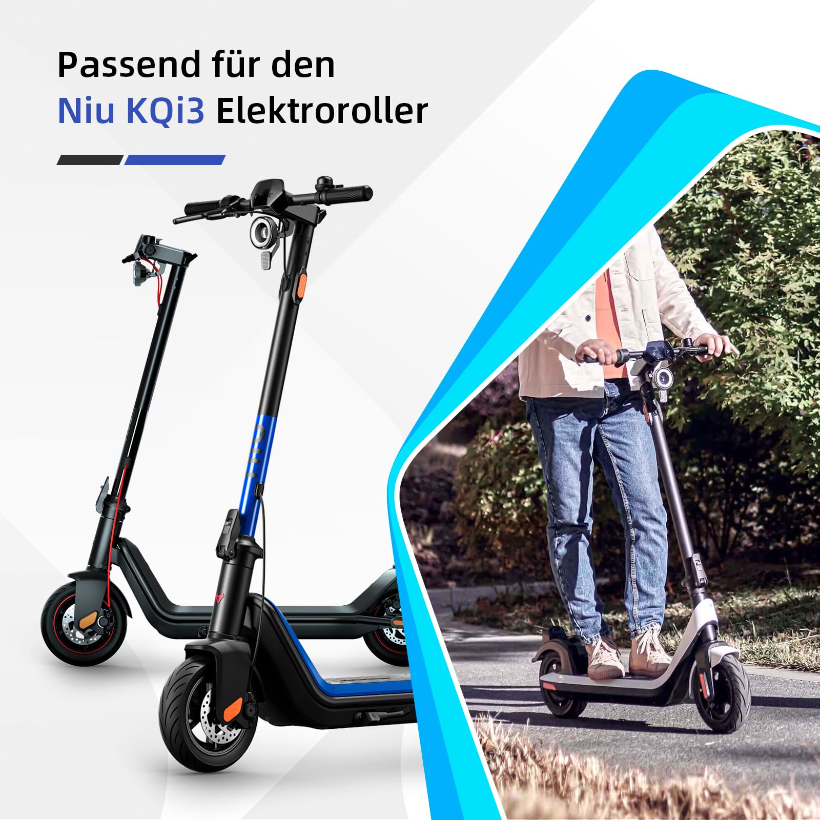 ulip 9,5 x 2,50 Vollgummireifen für Niu KQI3 Max/Pro/Sport Elektroroller 9,5 Zoll Ersatzreifen Ersatzräder für Scooter 2PCS