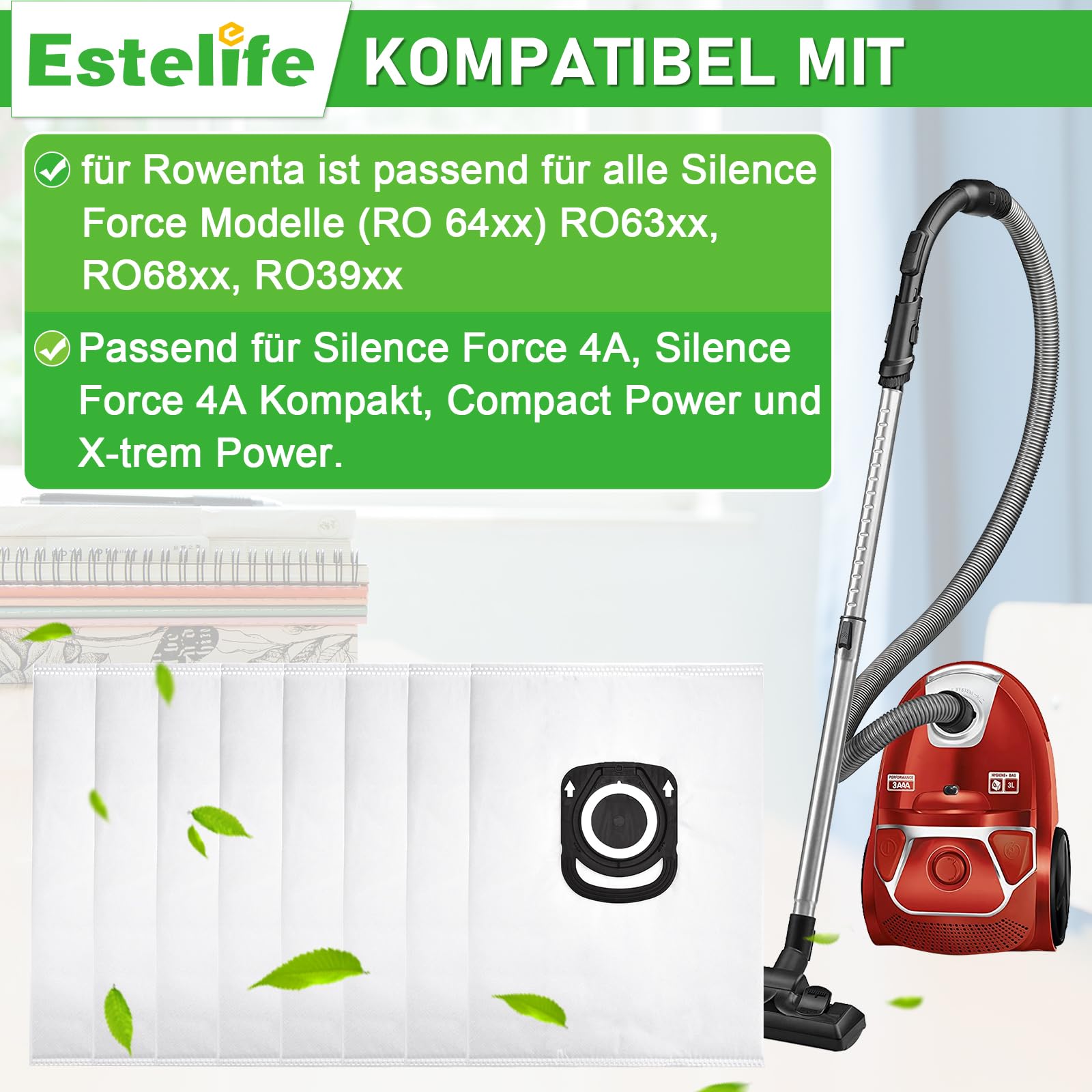 18 Stück Staubsaugerbeutel ZR200520 – Kompatibel Mit Rowenta Compact Power, X-Trem Power, Silence Force