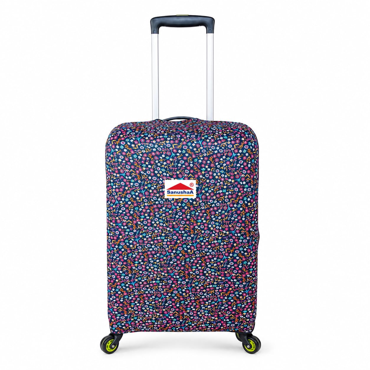 Flower Prints Polyester Strachable Luggage Protection Cover | Size Large 75cm (28 Inch), Black Colour-image-11