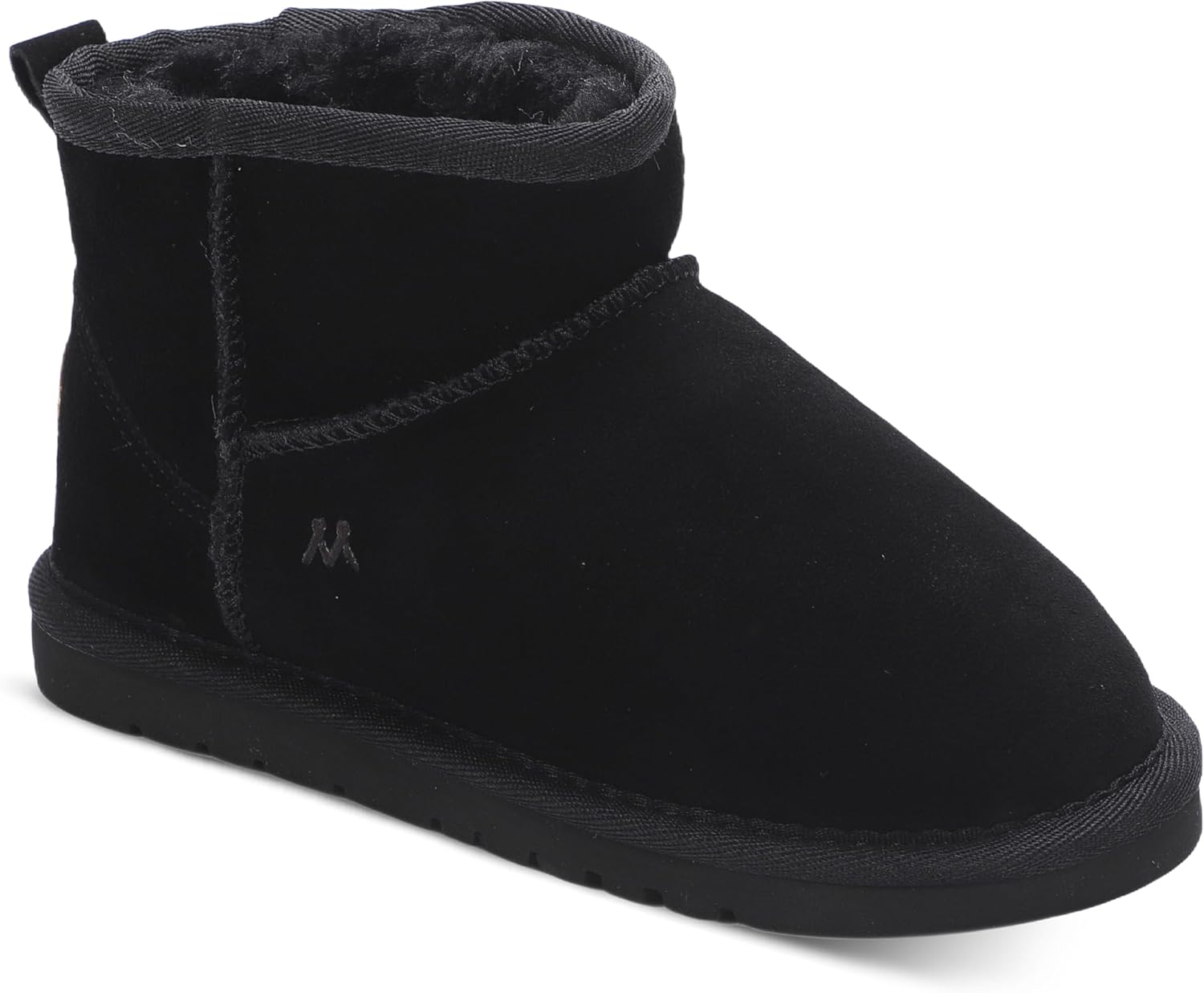 mykos Kids Kora Short Youth Pull-On Water-Resistant Ankle Boot, Faux-Fur Lined Boots for Girls and Boys - (Black-1Y M US)