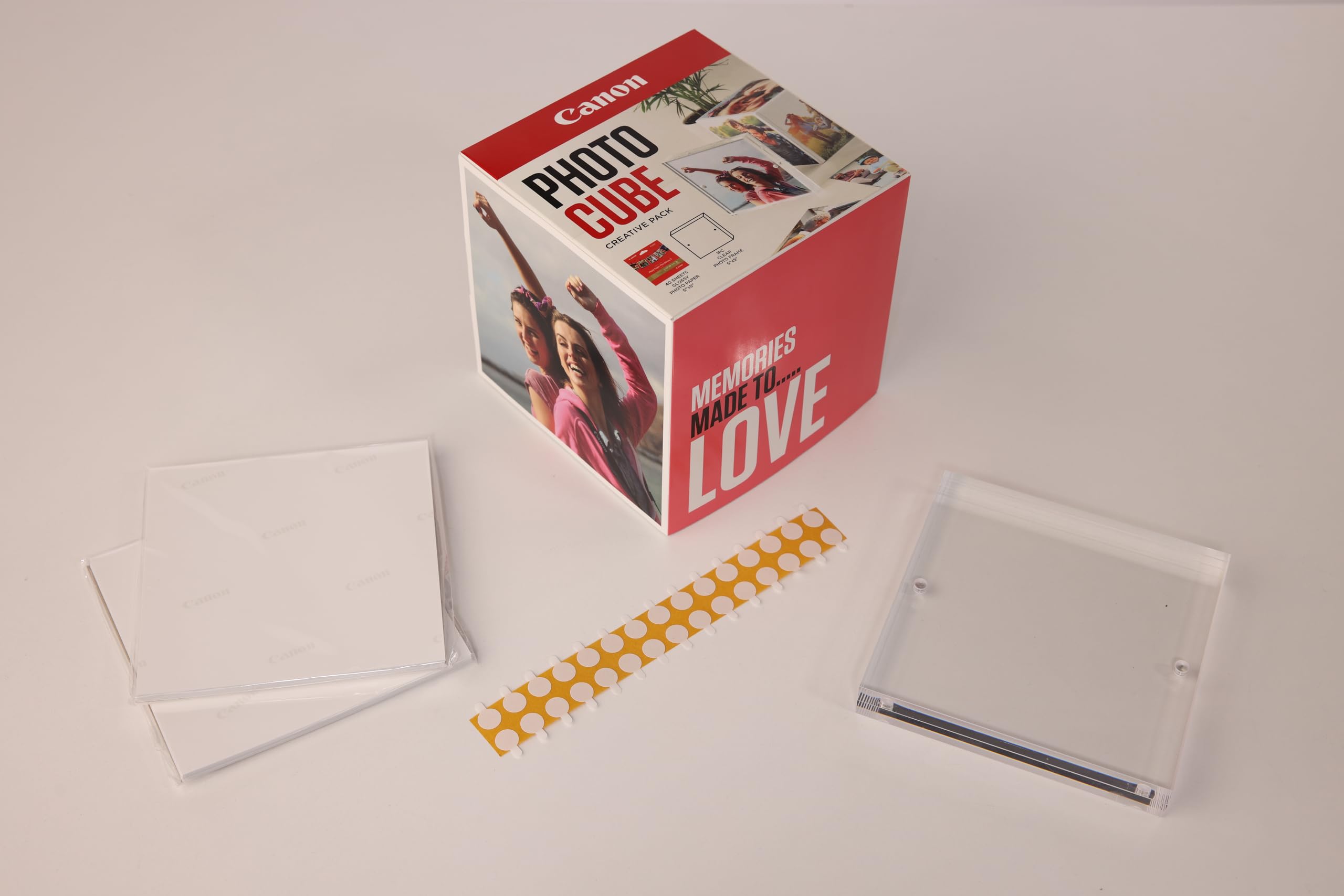 Canon Photo Cube Creative Pack (Pink), PP-201 5x5” Photo Paper Plus Glossy II (40 Sheets) + Photo Frame - Image 2