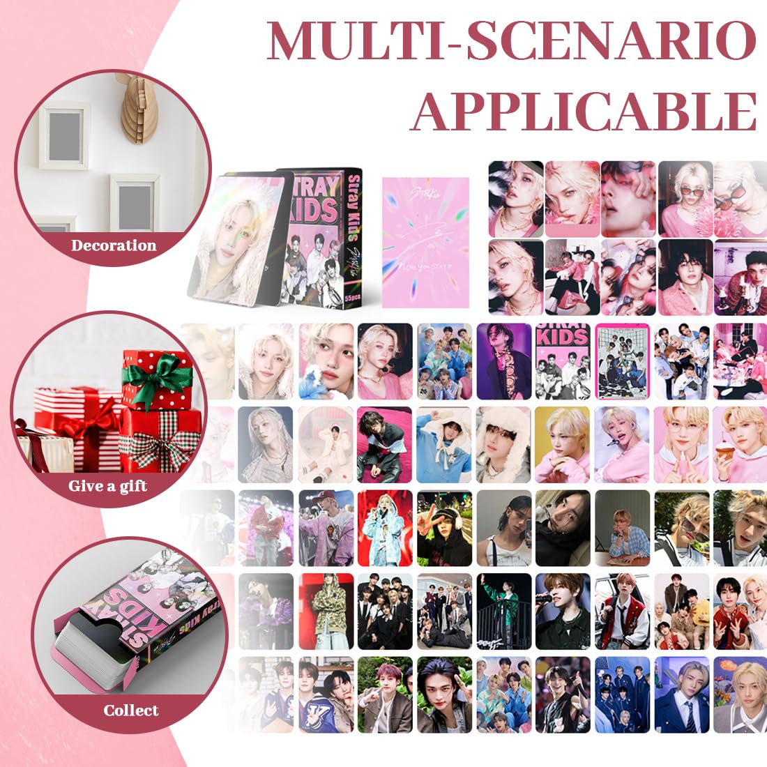 Carte SK Set con 2 Portachiavi Figure, Carte Album Star Maschili Coreane, Regali Fan Ragazze