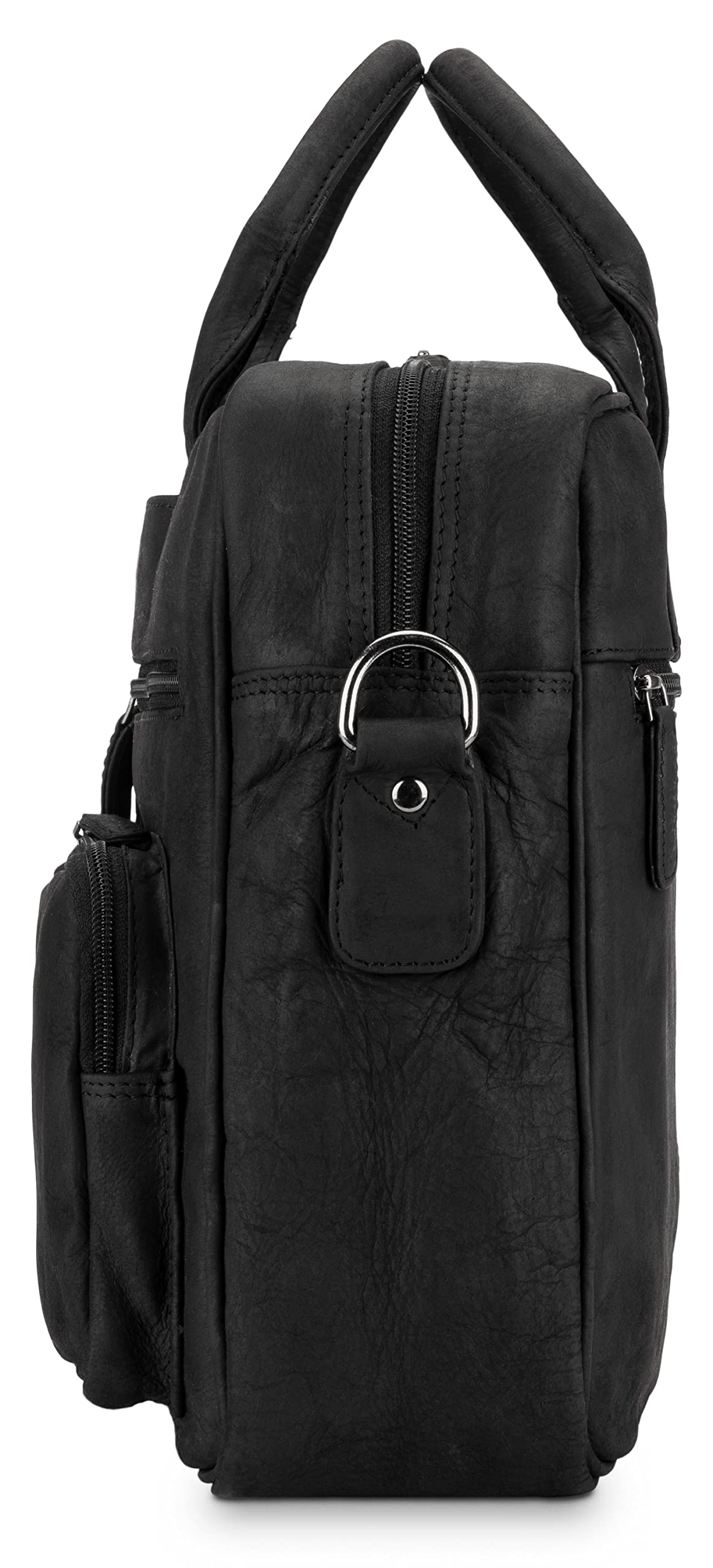 LEABAGS Bolso para hombres y mujeres | Bolsa portátil de cuero genuino 15" | Bolso bandolera con correa | Bolso de hombro | Bolsa mensajera | Bolsa de trabajo | Bolsa de profesor