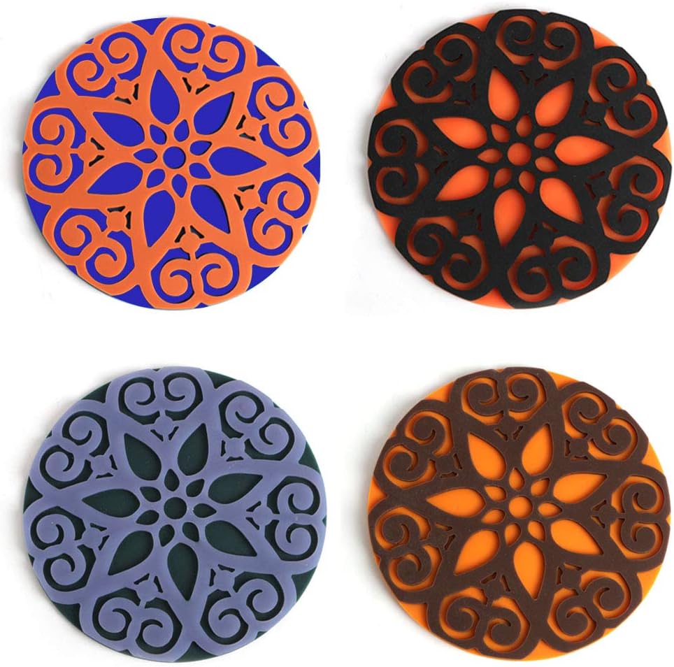 Nigaee Drink Coasters Set Perfect Soft Coaster Fits Any Size of Drinking Glasses Set of 4 Drink Coasters Silicone Cup Pad
