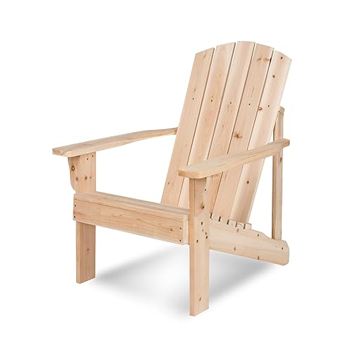 Shine Company Mid-Century Modern Wooden Adirondack Chair, Outdoor Patio Firepit