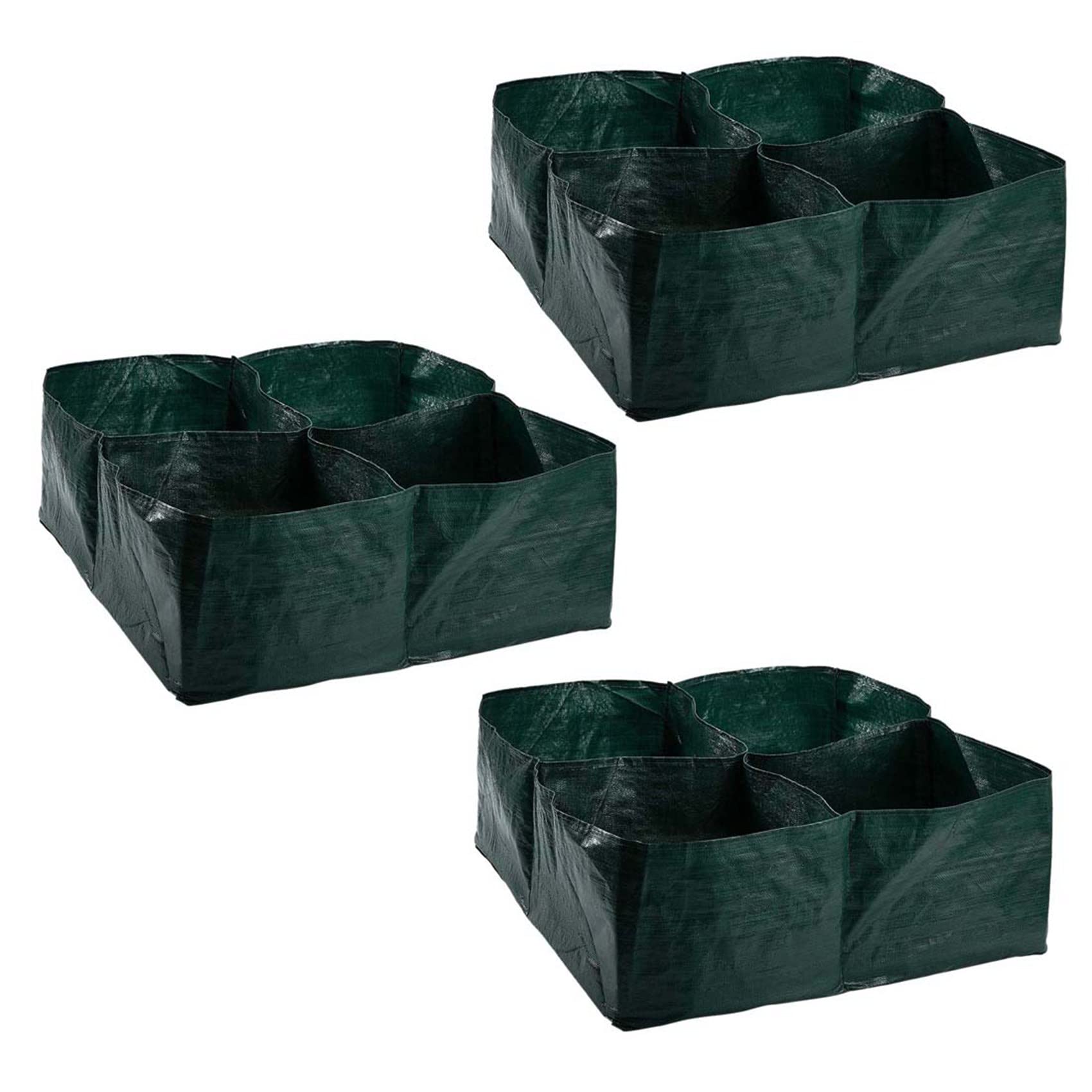 Hndhbfgrt 3X Raised Garden Planter Fabric Bed, 4 Divided Grids Square Planting Grow Pot for Planting Vegetables