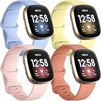 Vista 18 de Getino Compatible con Fitbit Sense 2/ Bandas Sense/Versa 4/ Bandas Versa 3 para Mujeres y Hombres, Accesorios Deportivos de Silicona, Banda