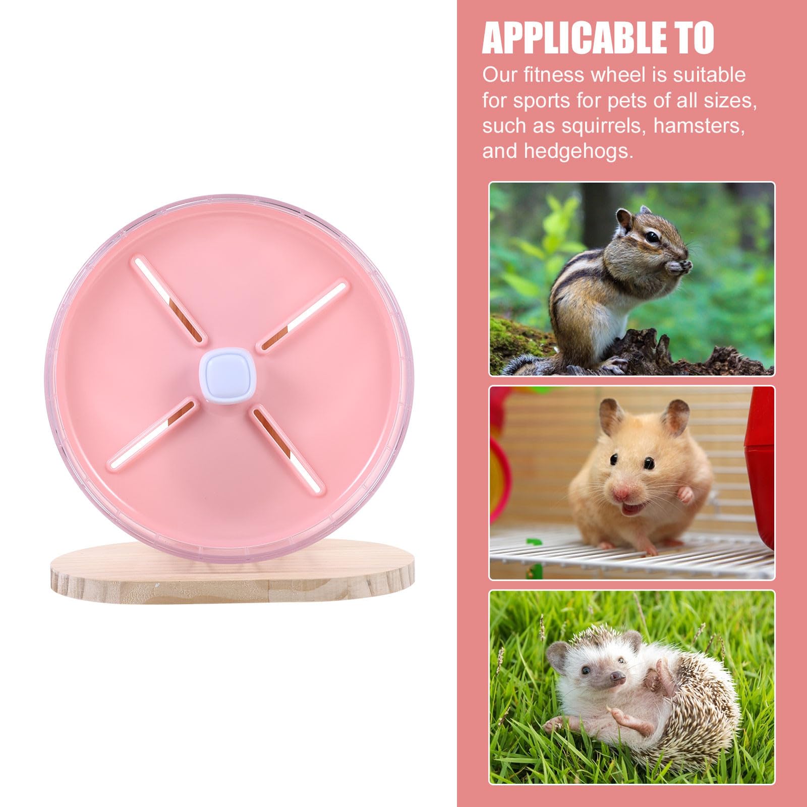 ibasenice Hamsterrad Leise 20cm aus Abs und Holz Platzsparendes Laufrad für Hamster und Eichhörnchen Niedliches und Kleines Laufrad zur Beschäftigung