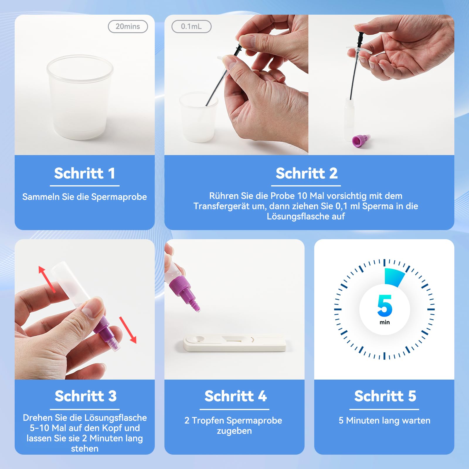 Wondfo Fruchtbarkeitstest für männer Spermatest Spermientest 1 Stück Sperm test Kinderwunsch test für Zuhause Drogerie & Körperpflege