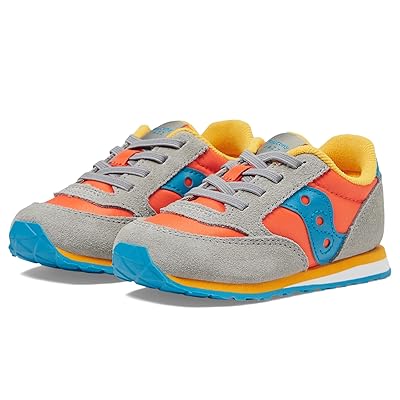 Saucony Kids Originals Jazz Junior (Toddler/Little Kid/Big Kid) Kids Shoes Grey/Orange/Blue