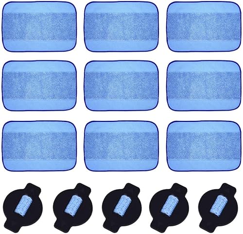neutop Juego de almohadillas de microfibra lavables para trapear húmedas, kit de tapas de mecha de agua compatible con iRobot Braava 320 380 381
