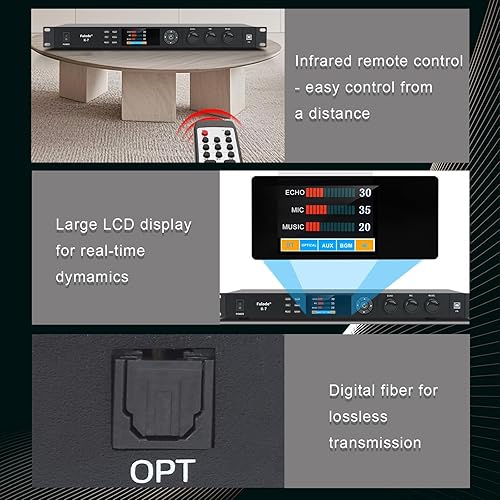 Miniatura 6 de K-6 profesional KTV Digital pre-etapa Efector Anti-aullido Procesador de audio Karaoke Mezclador Reverberator con efecto DSp echo USB MP3 Bluetooth